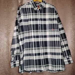 Men's Wrangler Twenty X Heavy Western Plaid Flannel Button Up Shirt Sz‎ 2X -8